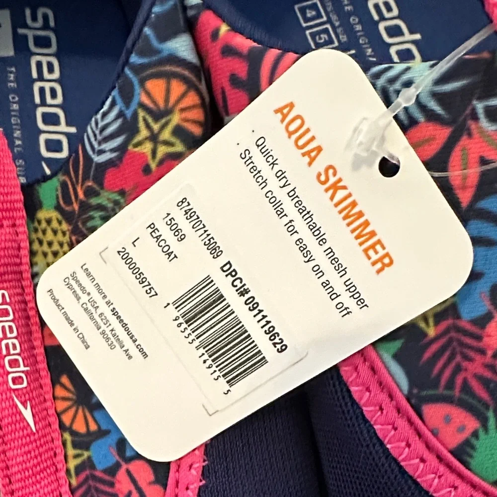 Speedo kids Floral Aqua Shoes - Navy and Pink
